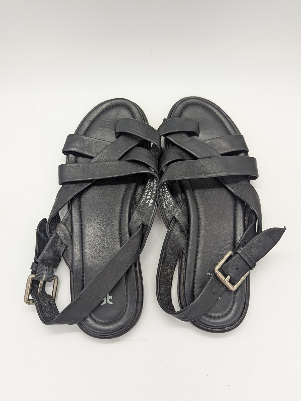 Frye Tait Women's Black Leather Toe-Loop Sling-Back Sandals US 8M Minimalist